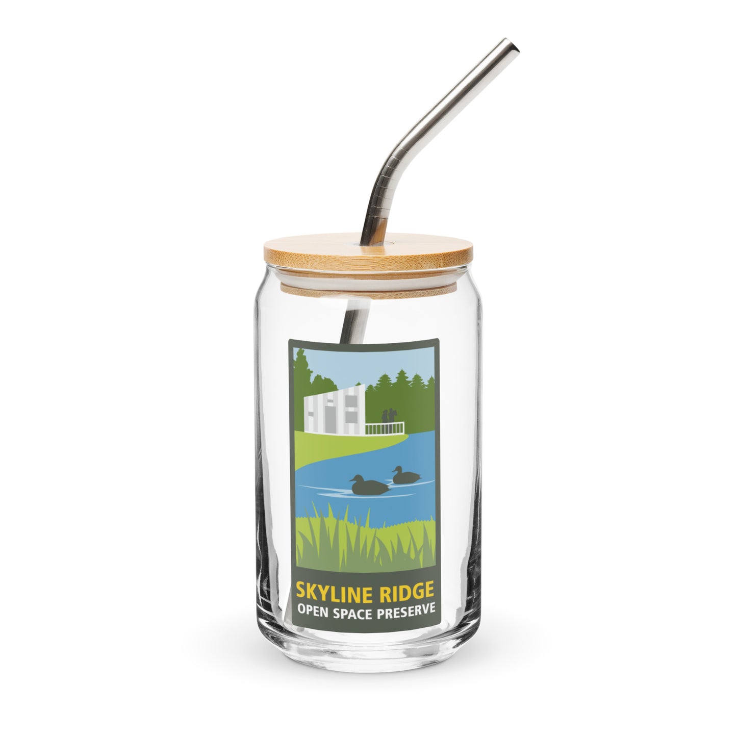 Preserve logo can-shaped glass