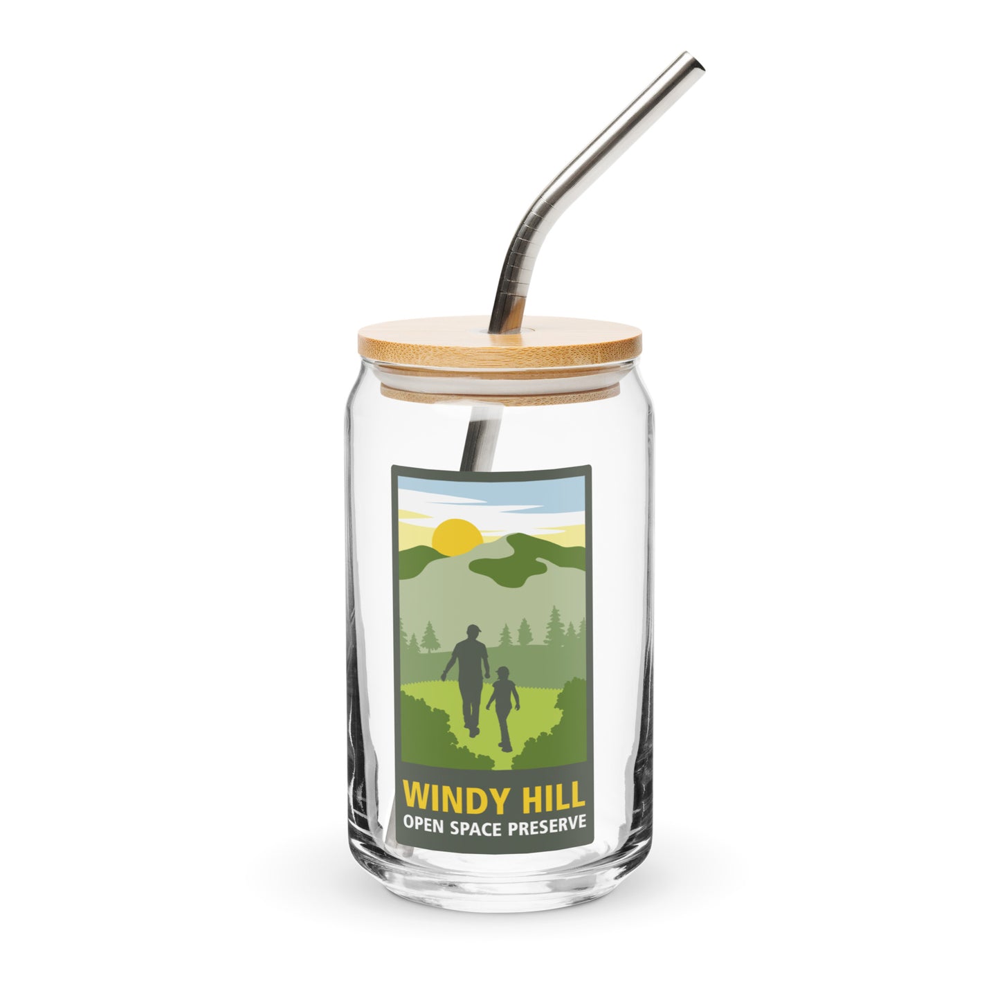 Preserve logo can-shaped glass