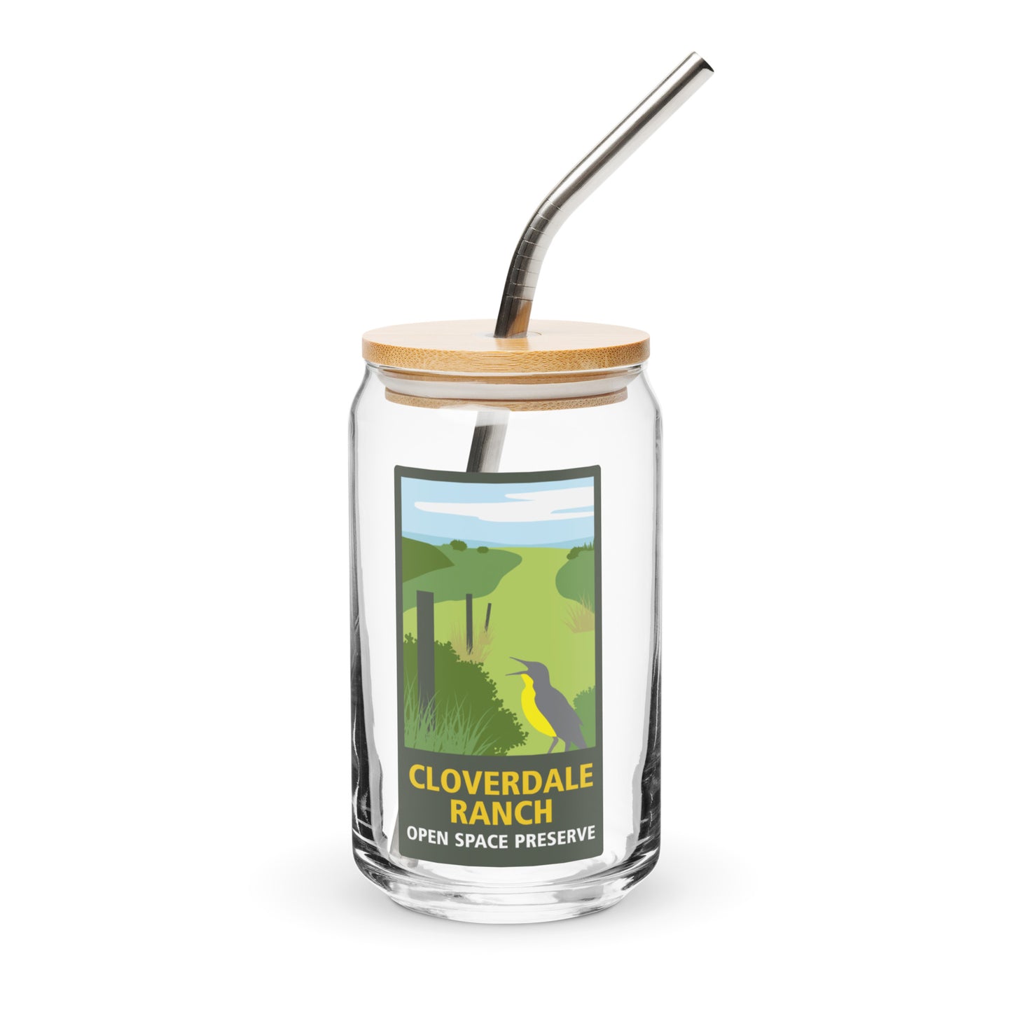 Preserve logo can-shaped glass