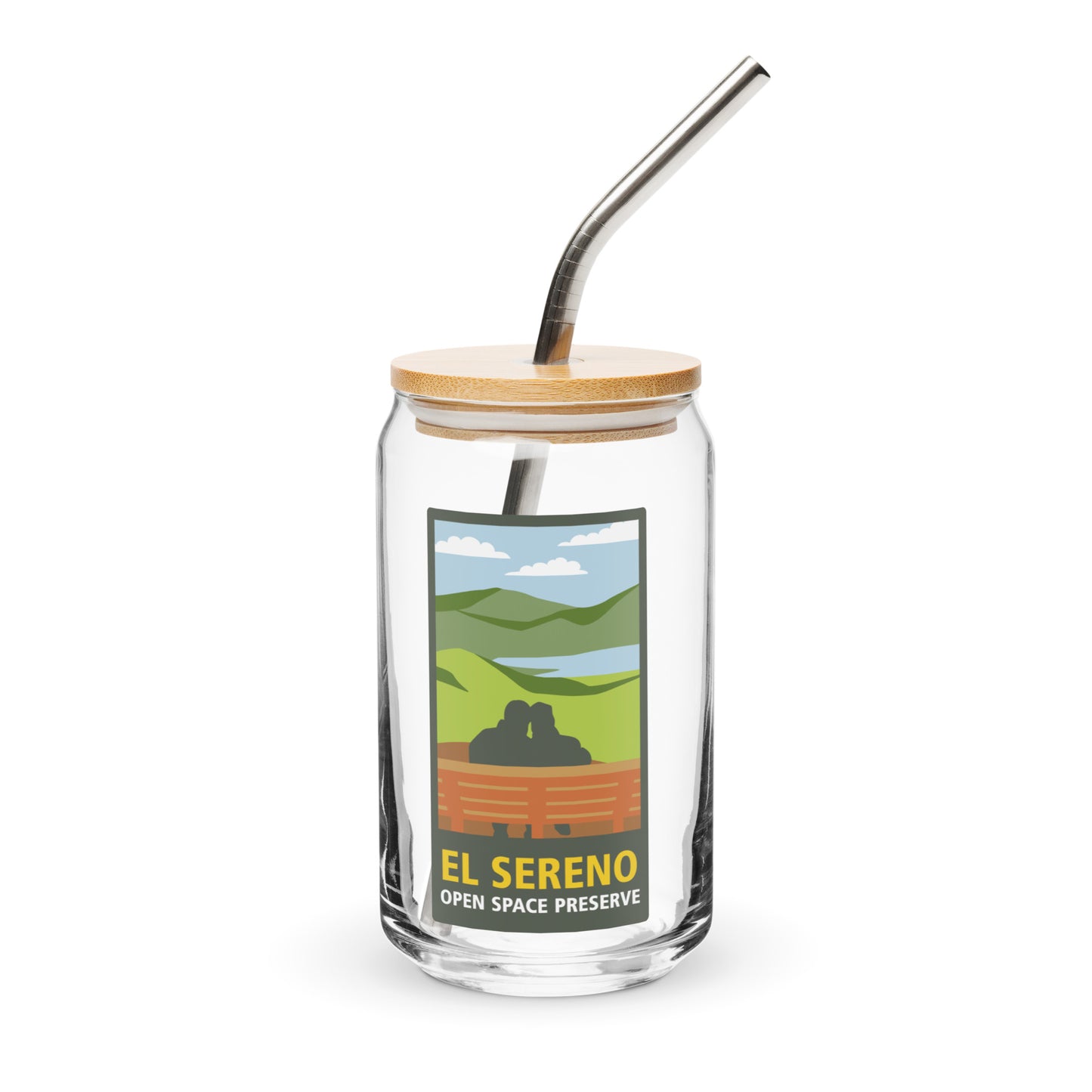 Preserve logo can-shaped glass