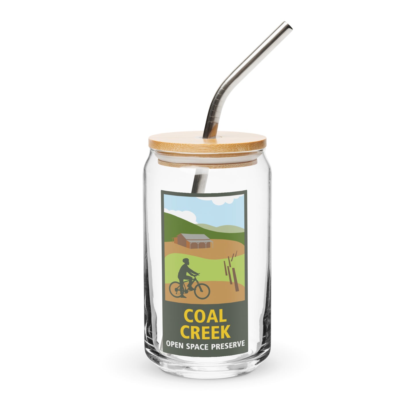Preserve logo can-shaped glass