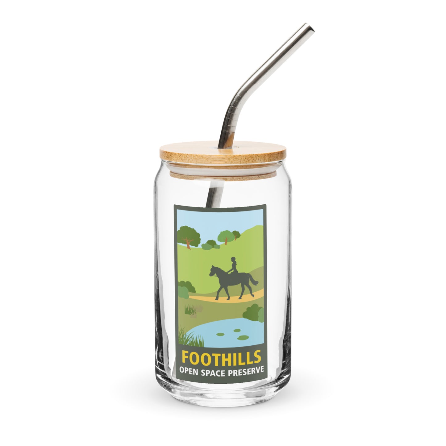 Preserve logo can-shaped glass