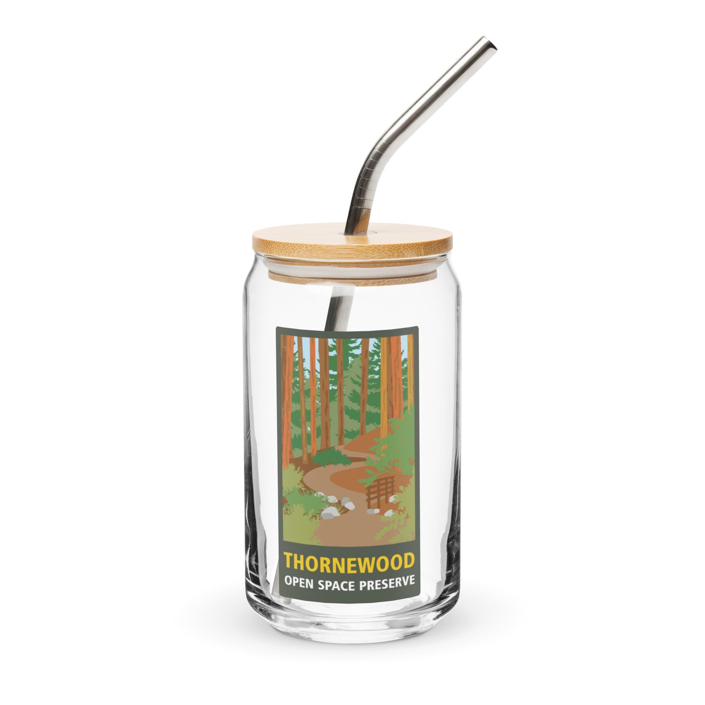 Preserve logo can-shaped glass