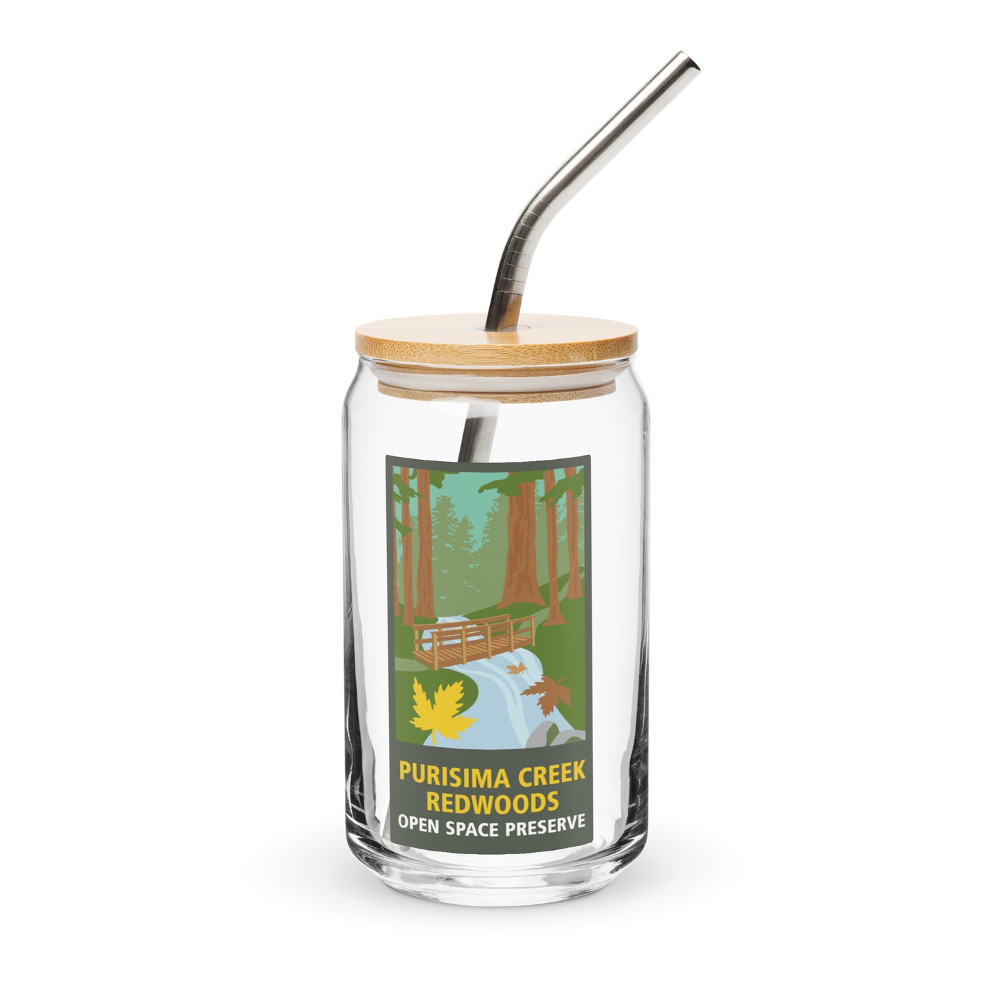 Preserve logo can-shaped glass
