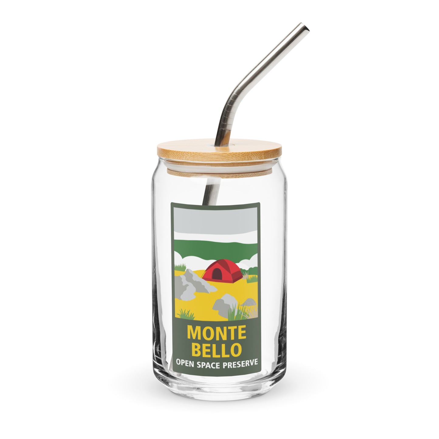 Preserve logo can-shaped glass