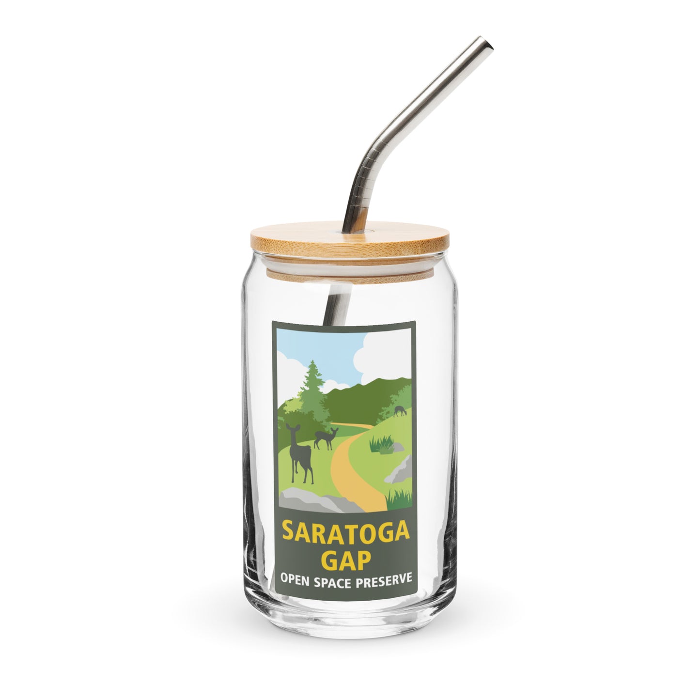 Preserve logo can-shaped glass