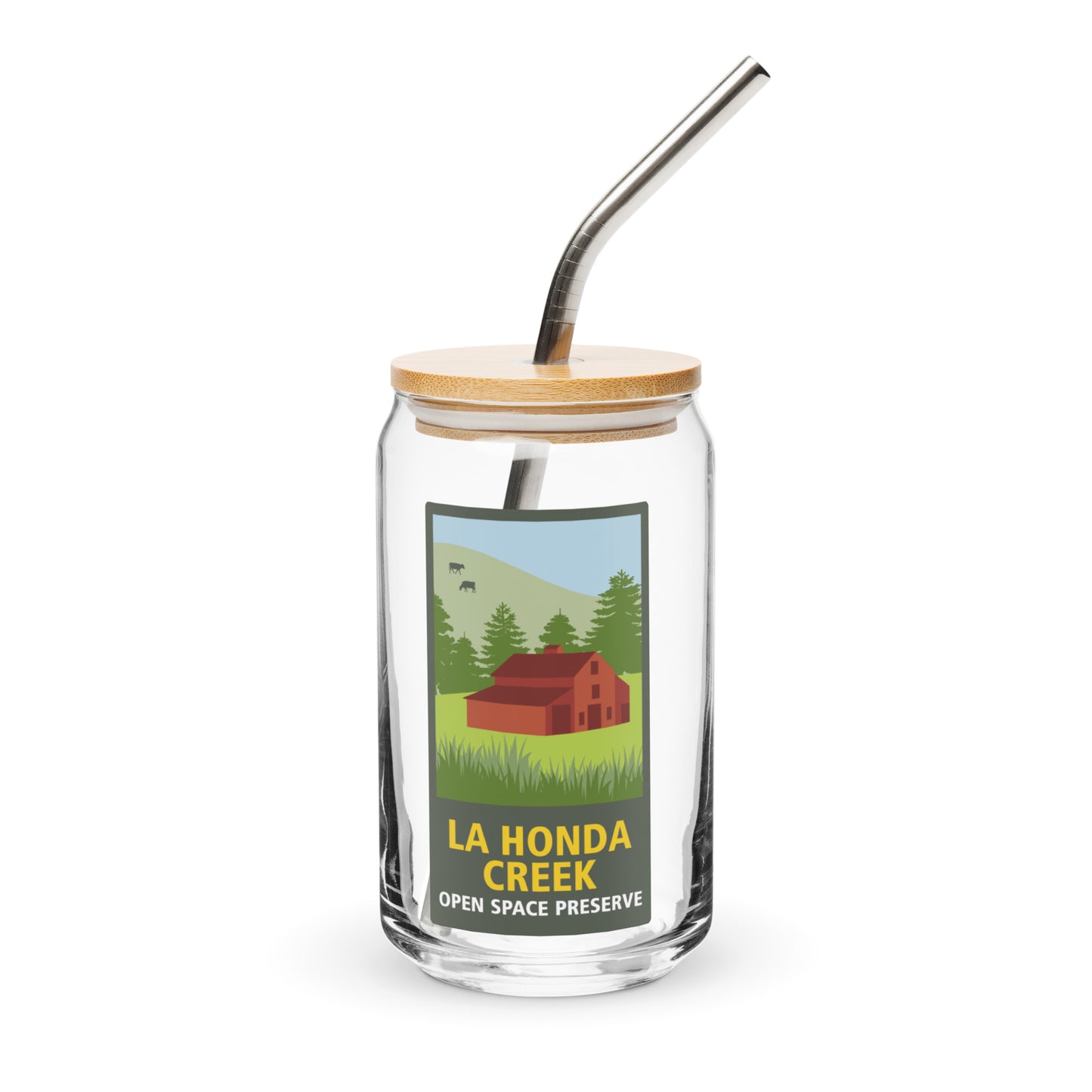 Preserve logo can-shaped glass