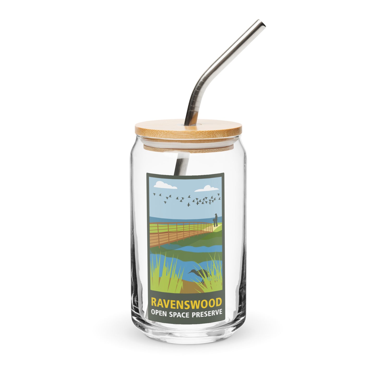 Preserve logo can-shaped glass