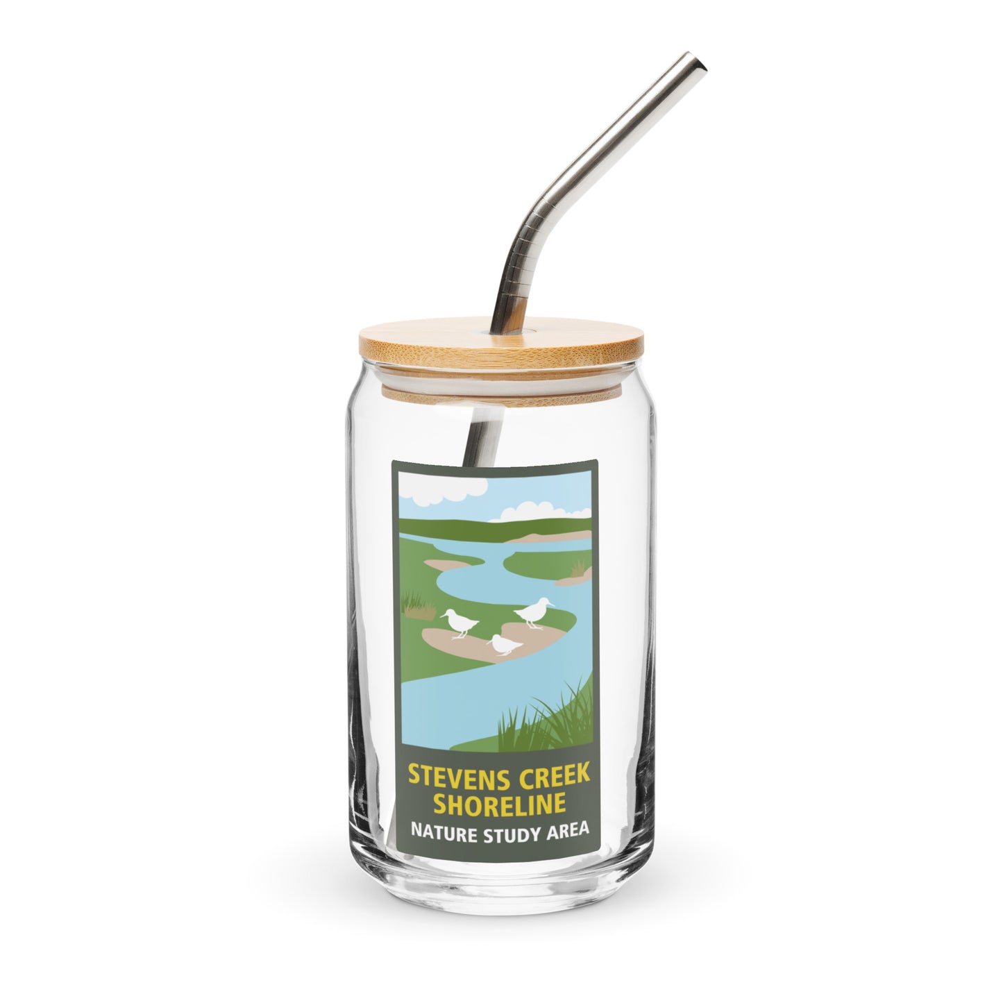 Preserve logo can-shaped glass