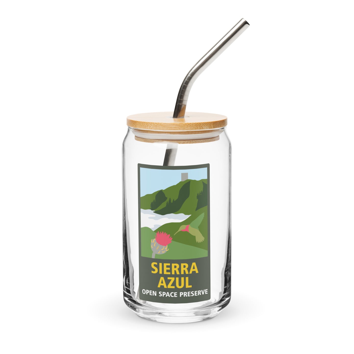 Preserve logo can-shaped glass